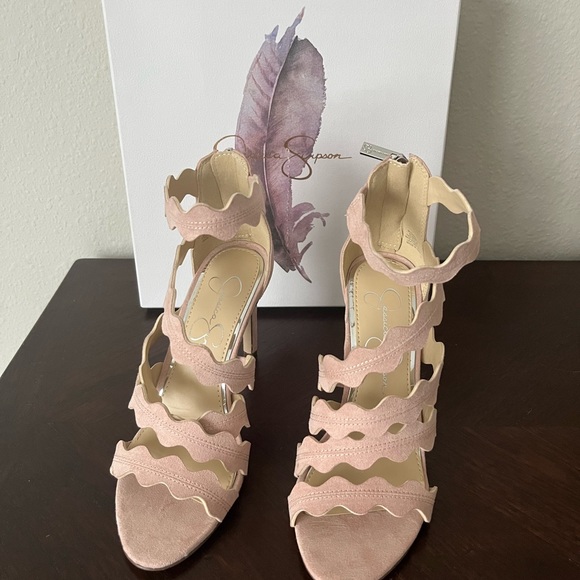 Jessica Simpson Blush Pink Microsuede Heels NWT - Picture 2 of 4